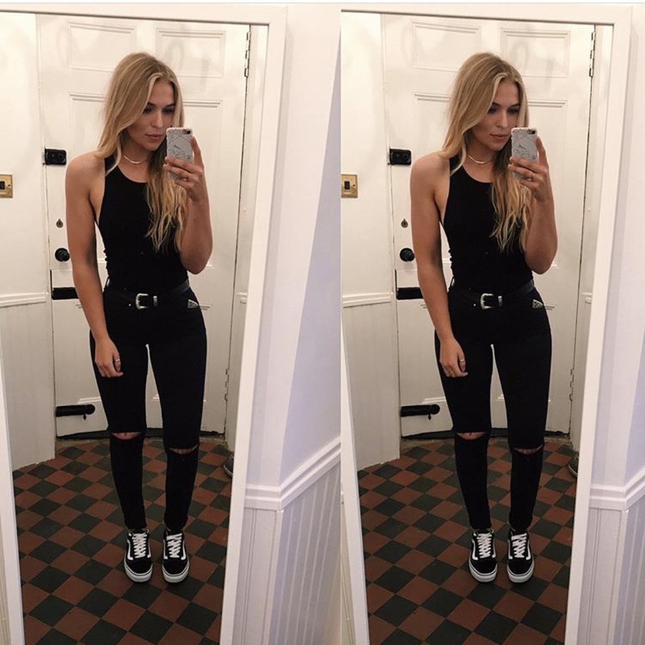 Asos ripped black skinny jeans worn once still depop