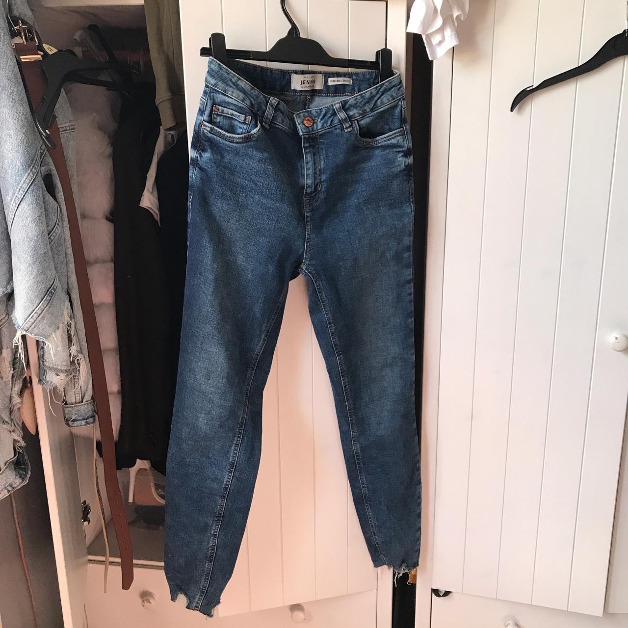 Navy jeans Hardly worn Size 12 but would fit... - Depop