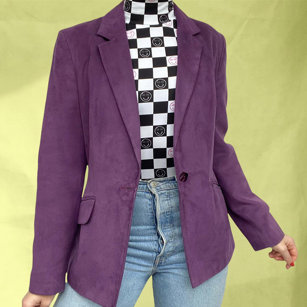 Vintage faux suede purple blazer . An absolute gorge... - Depop