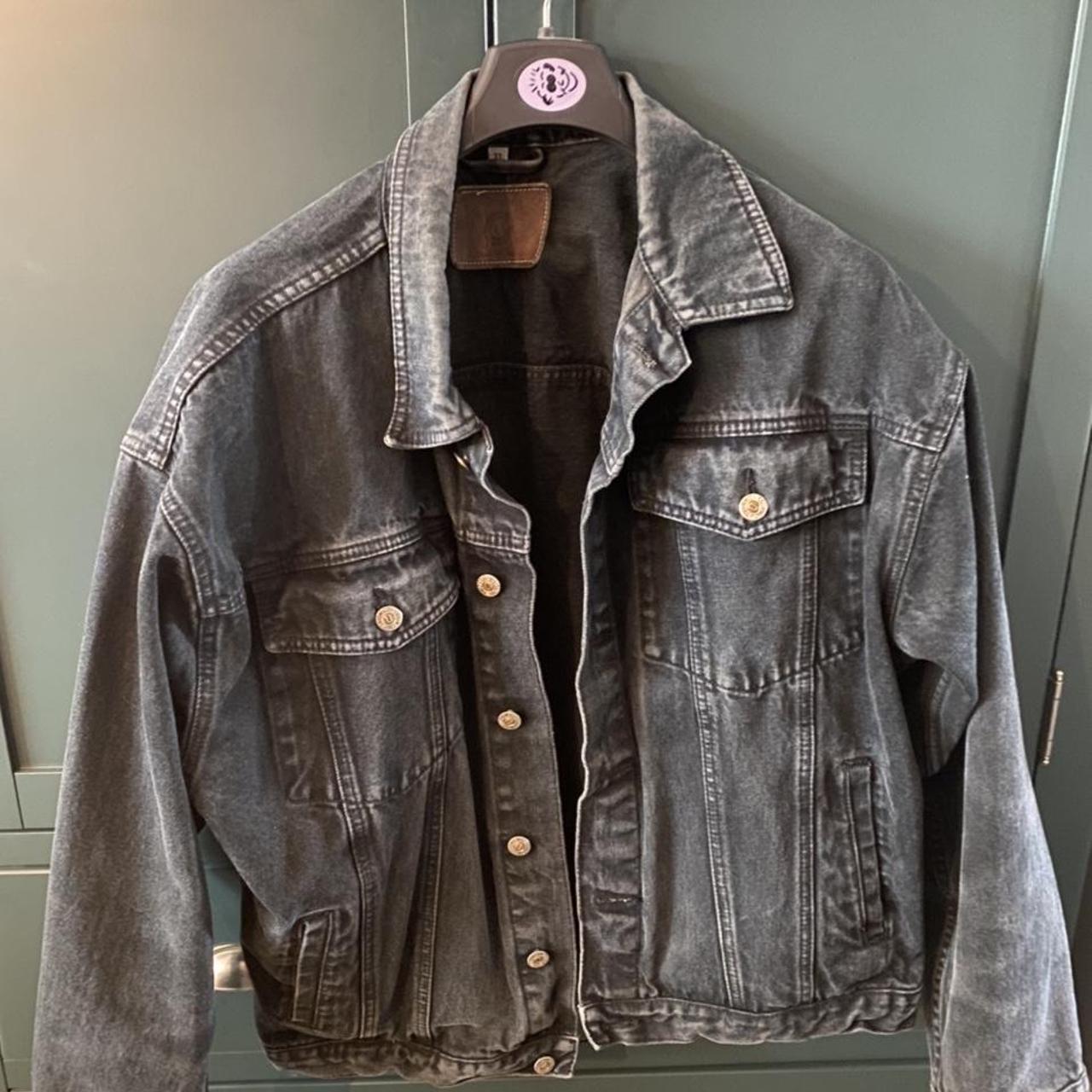 Black faded Denim Jacket Size: Xl (fits like a... - Depop