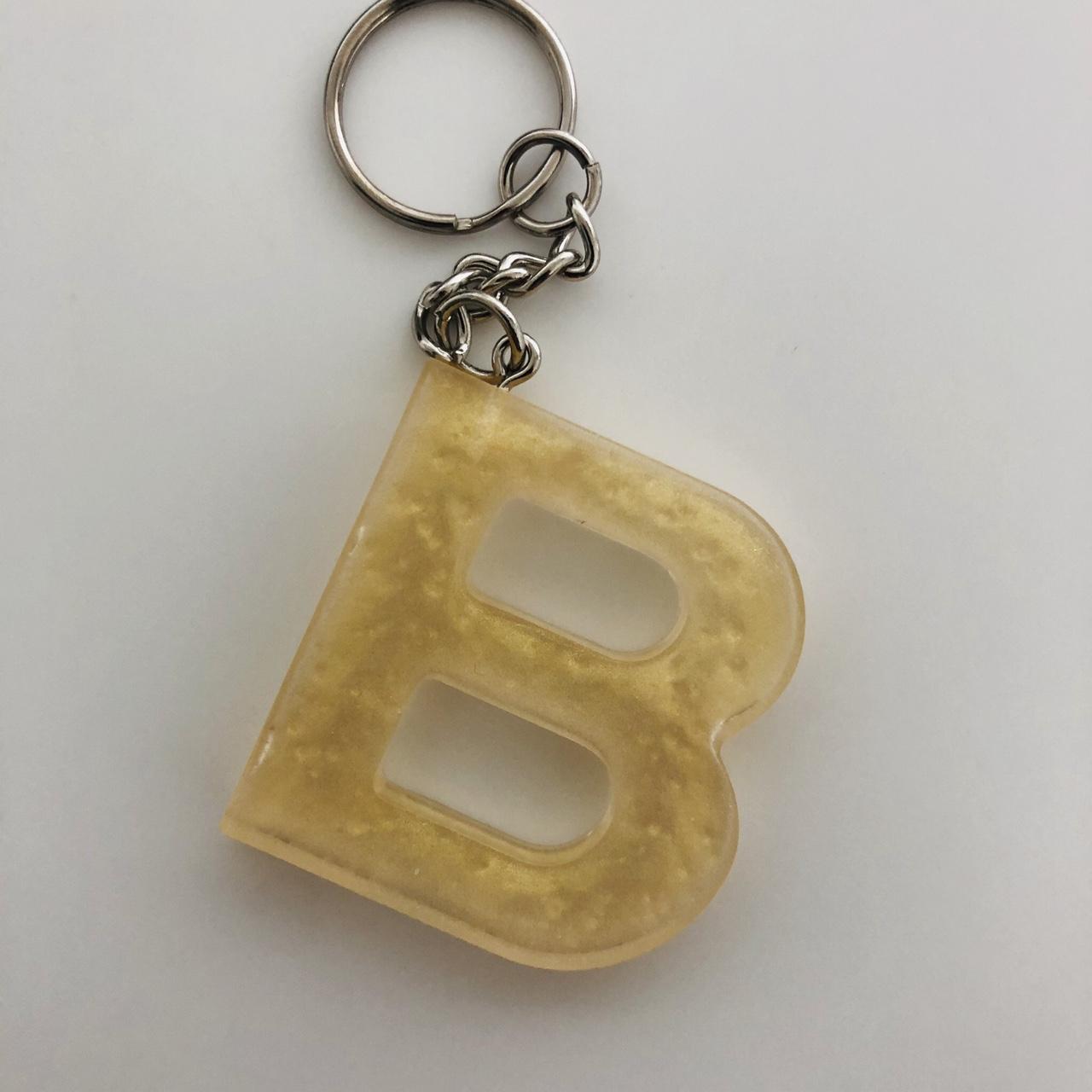 (NoR91) Letter B Resin Keychain. Handmade. Brand... - Depop