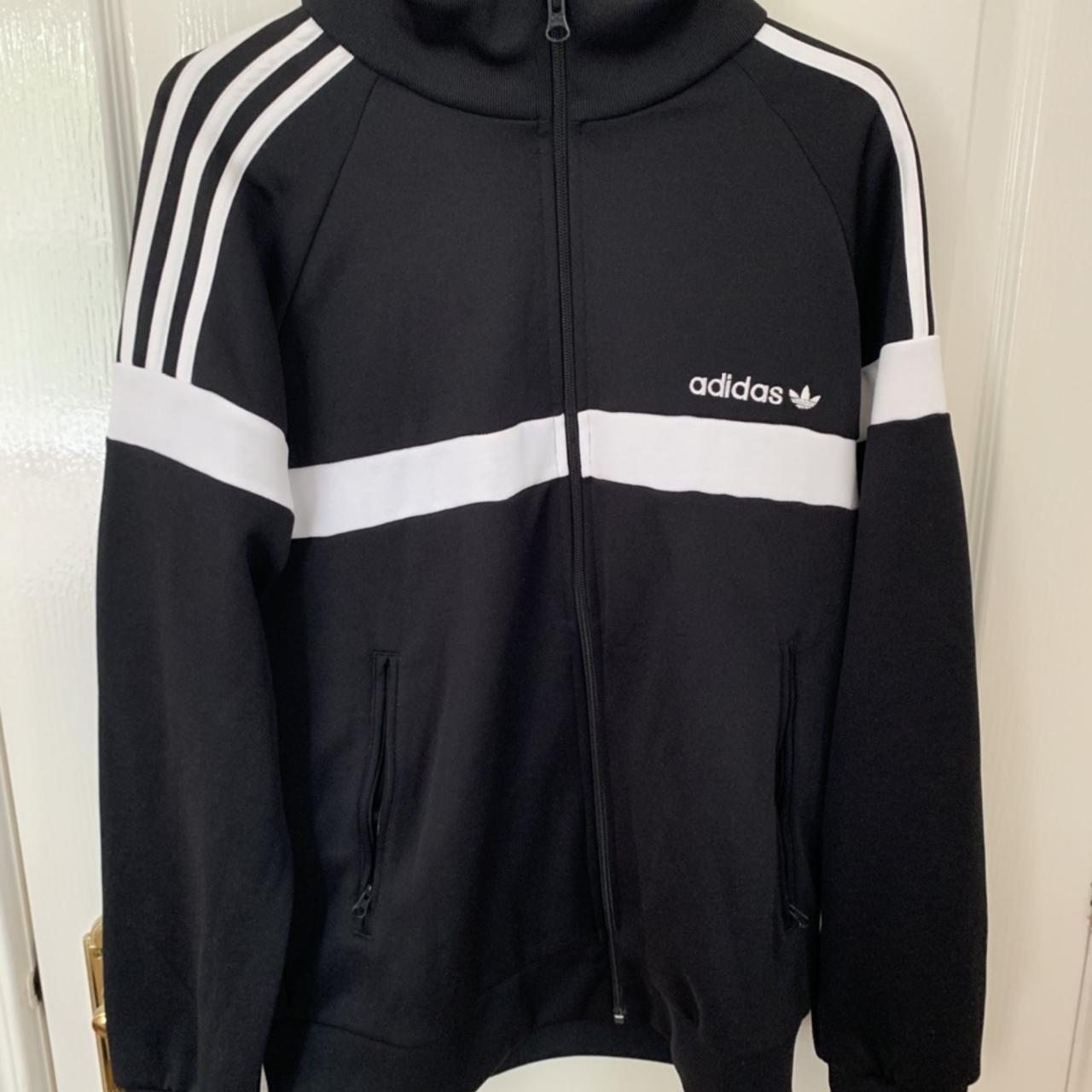 Black adidas track jacket Size: M Condition:... - Depop