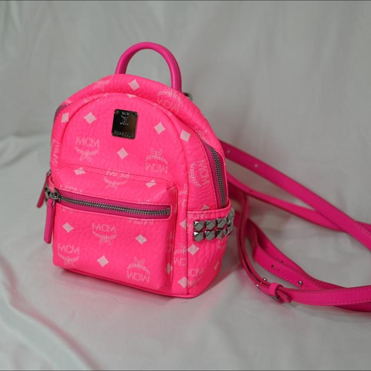 MCM Mini Backpack Stark Visetos Neon... Depop