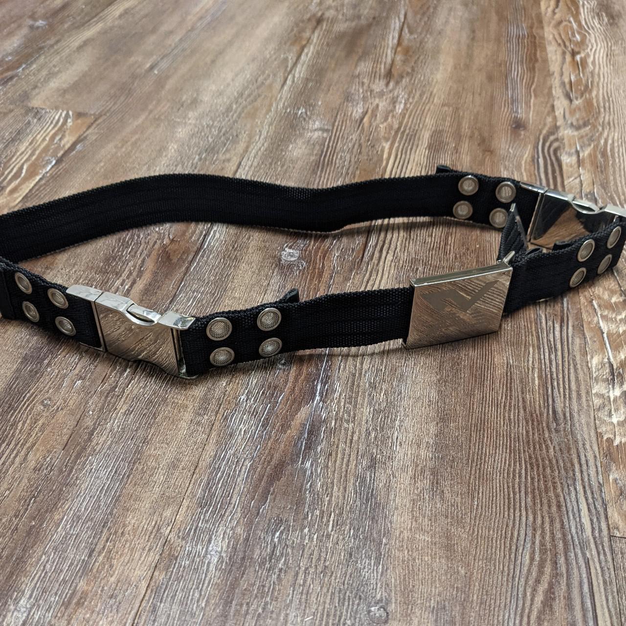 Super cool chunky metal clip buckle and black canvas... - Depop