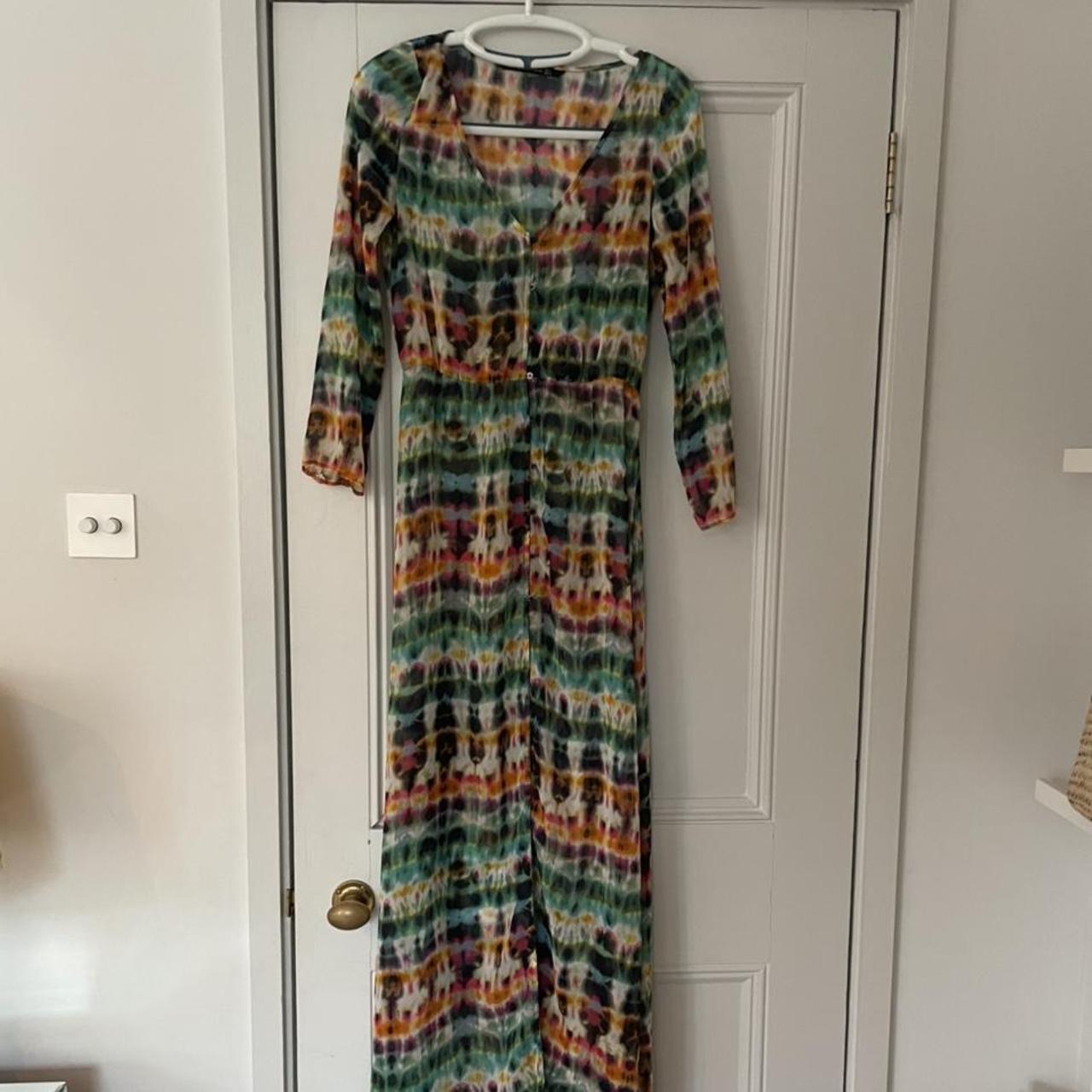 Zara tie dye semi sheer maxi dress Depop