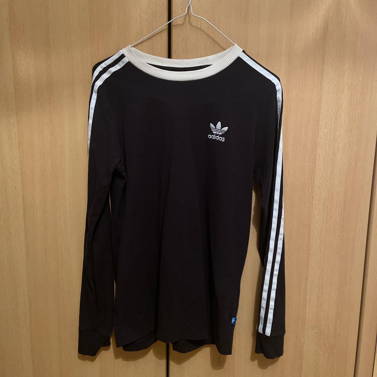 Adidas black long sleeve top. UK size 10, would fit... - Depop