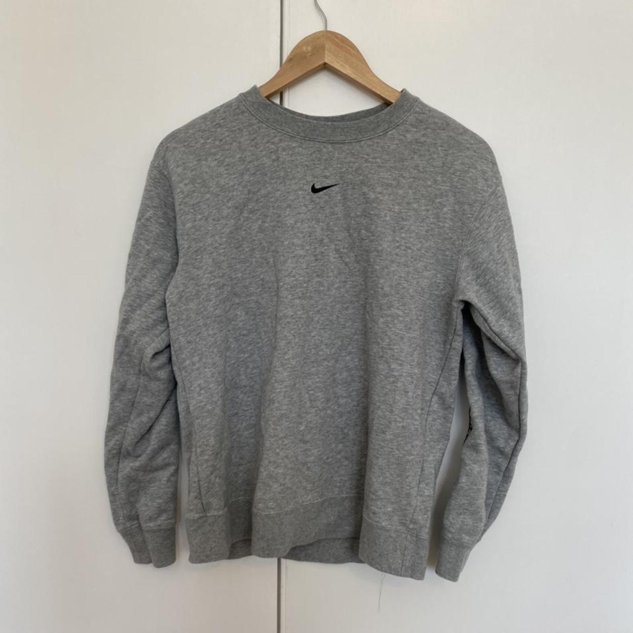 Grey Nike Sweatshirt Nike logo strip down each... - Depop