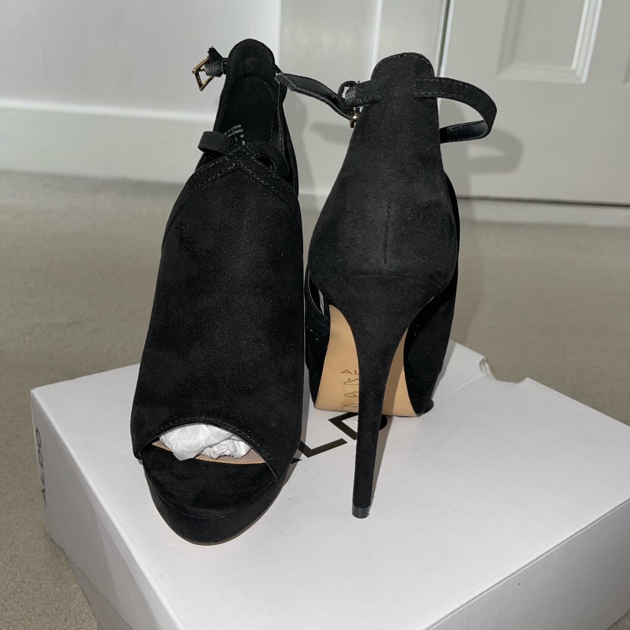 Aldo Black peep toe heels, never worn, size 37 4... - Depop