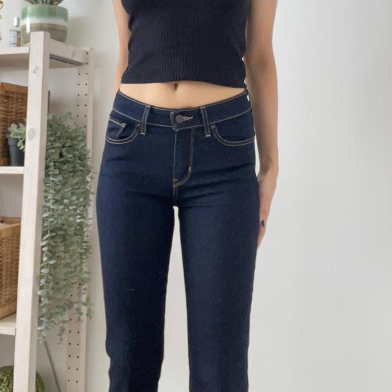 Levis Low Rise Bootcut Jeans In Dark Blue Stretchy Depop 9272