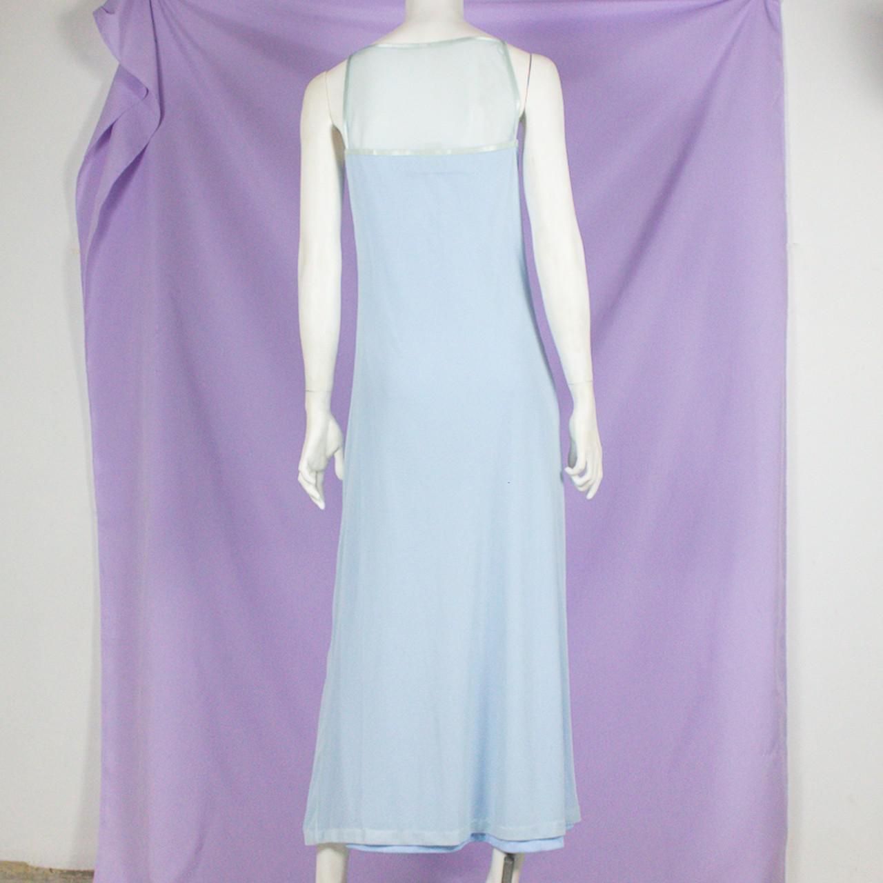 Vintage 90s baby blue evening dress with mesh... Depop