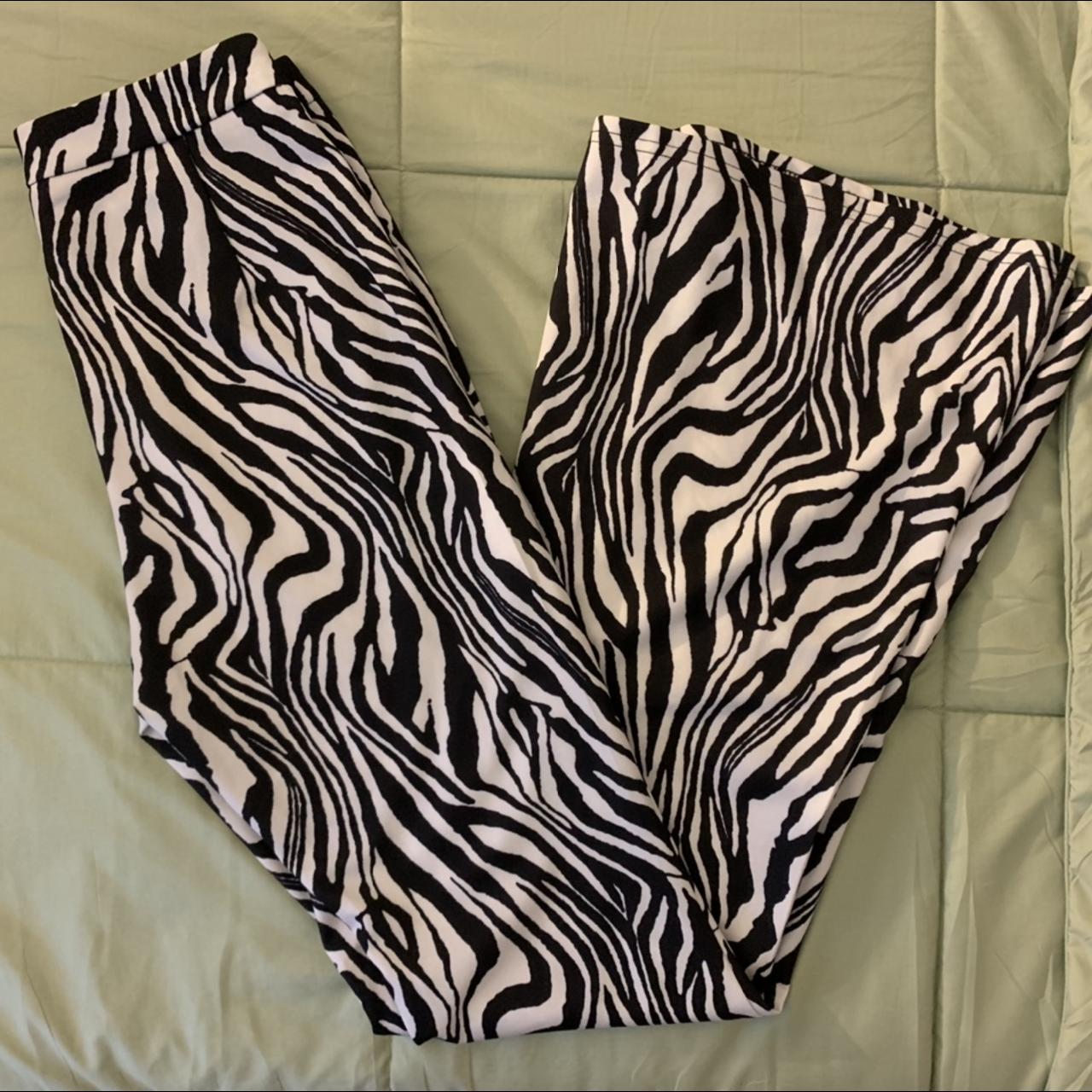 SHEIN ZEBRA PRINT PANTS worn once! size small and... - Depop