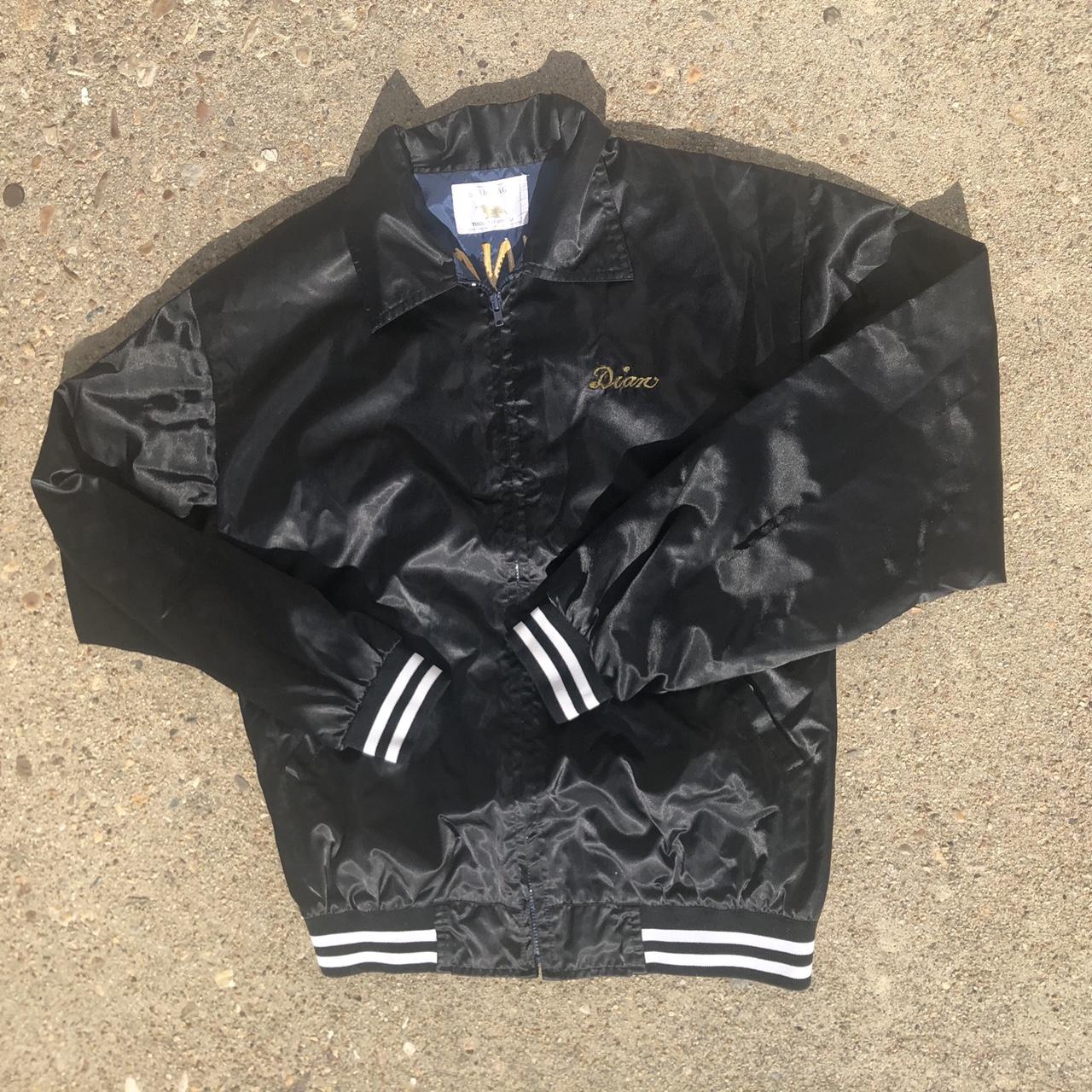 Vintage 80's Okinawa Japan satin zip-up bomber... - Depop