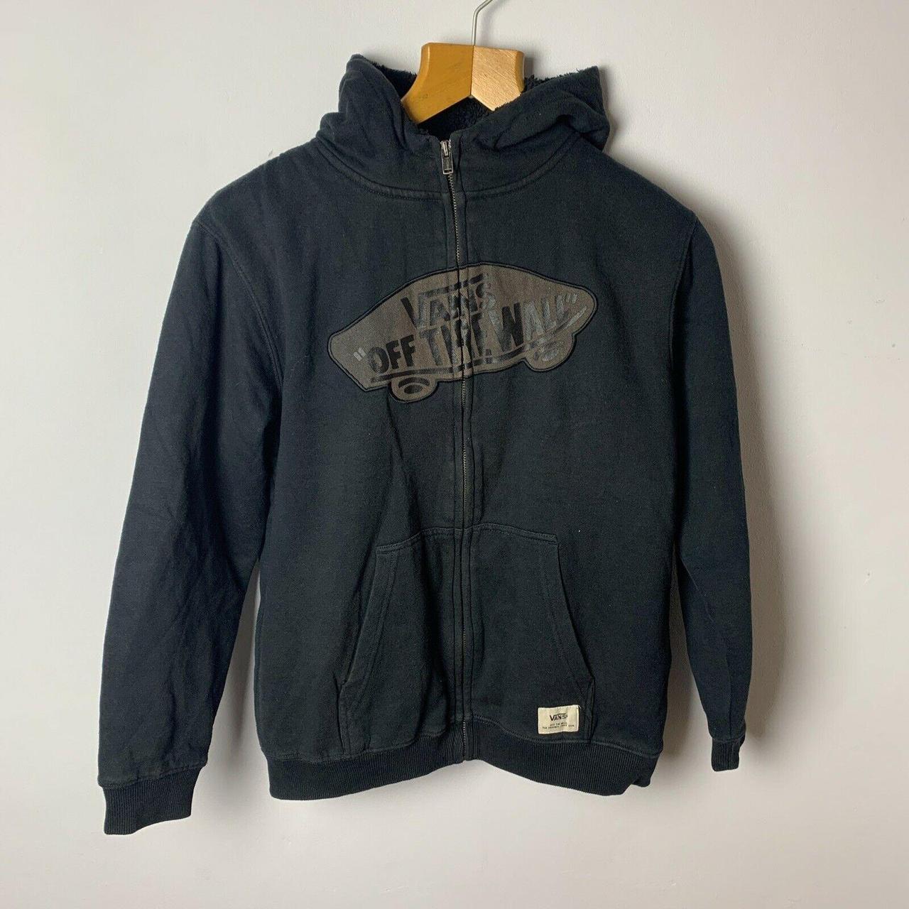 VANS Classic Fleece Lined Zip Up Hoodie Black - Fits... - Depop