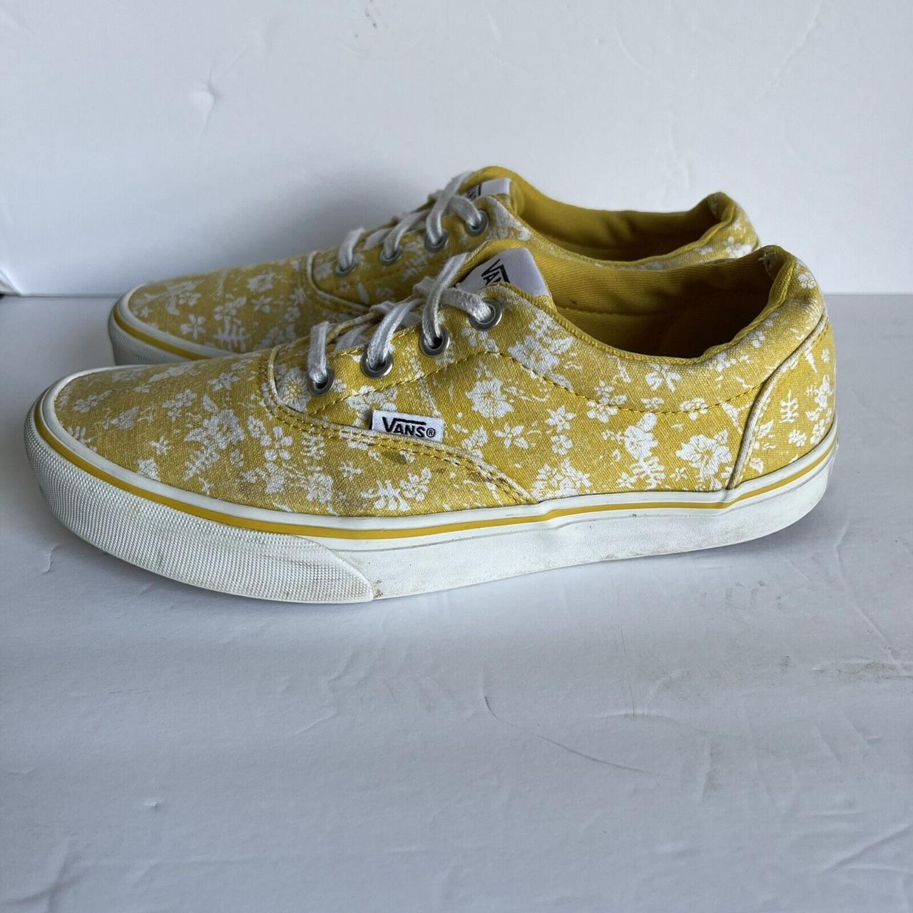 Vans Womens Sneakers Size 7.5 Doheny Floral Yellow... - Depop