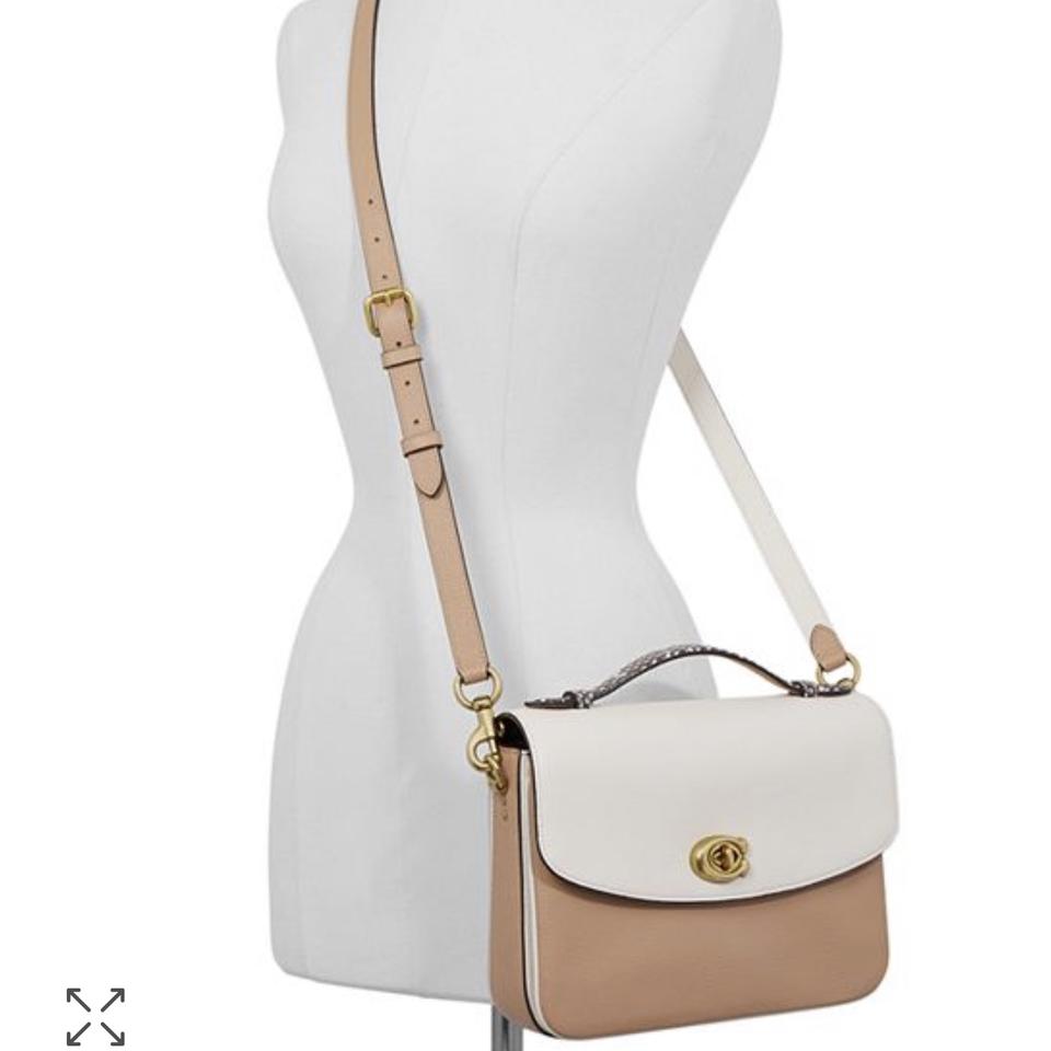 Coach Cassie colorblock crossbody purse in tan/white - Depop