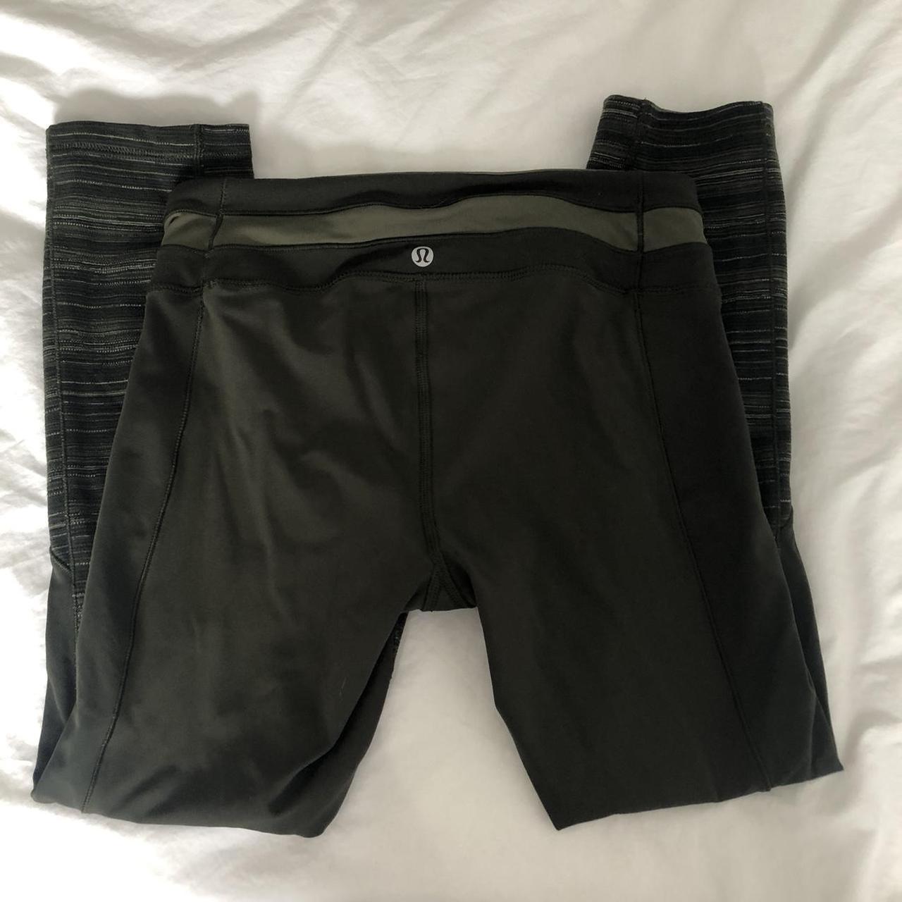 Lululemon green striped “Give Me Qi” cropped - Depop