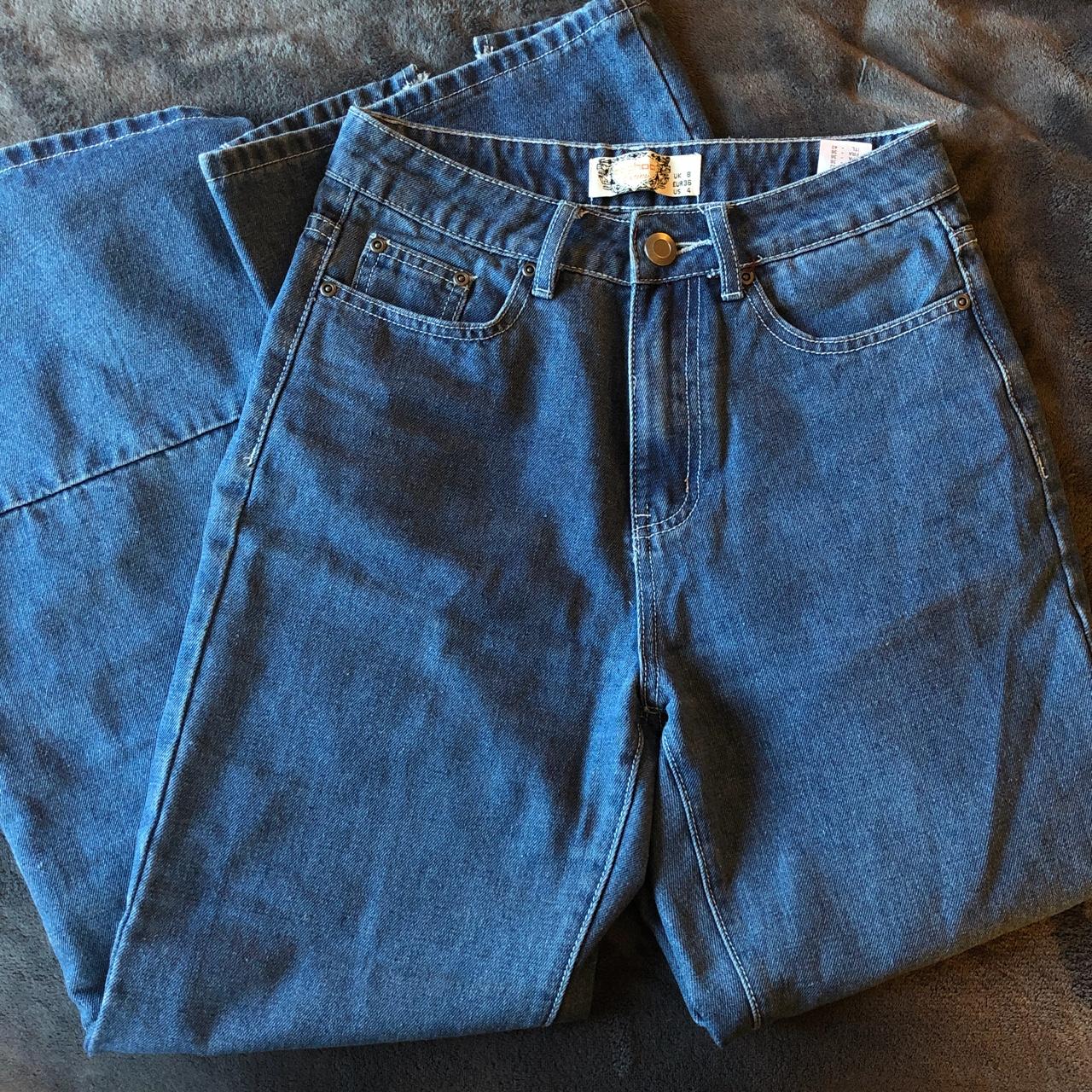 Wide leg jeans with split at hem. Perfect condition... - Depop