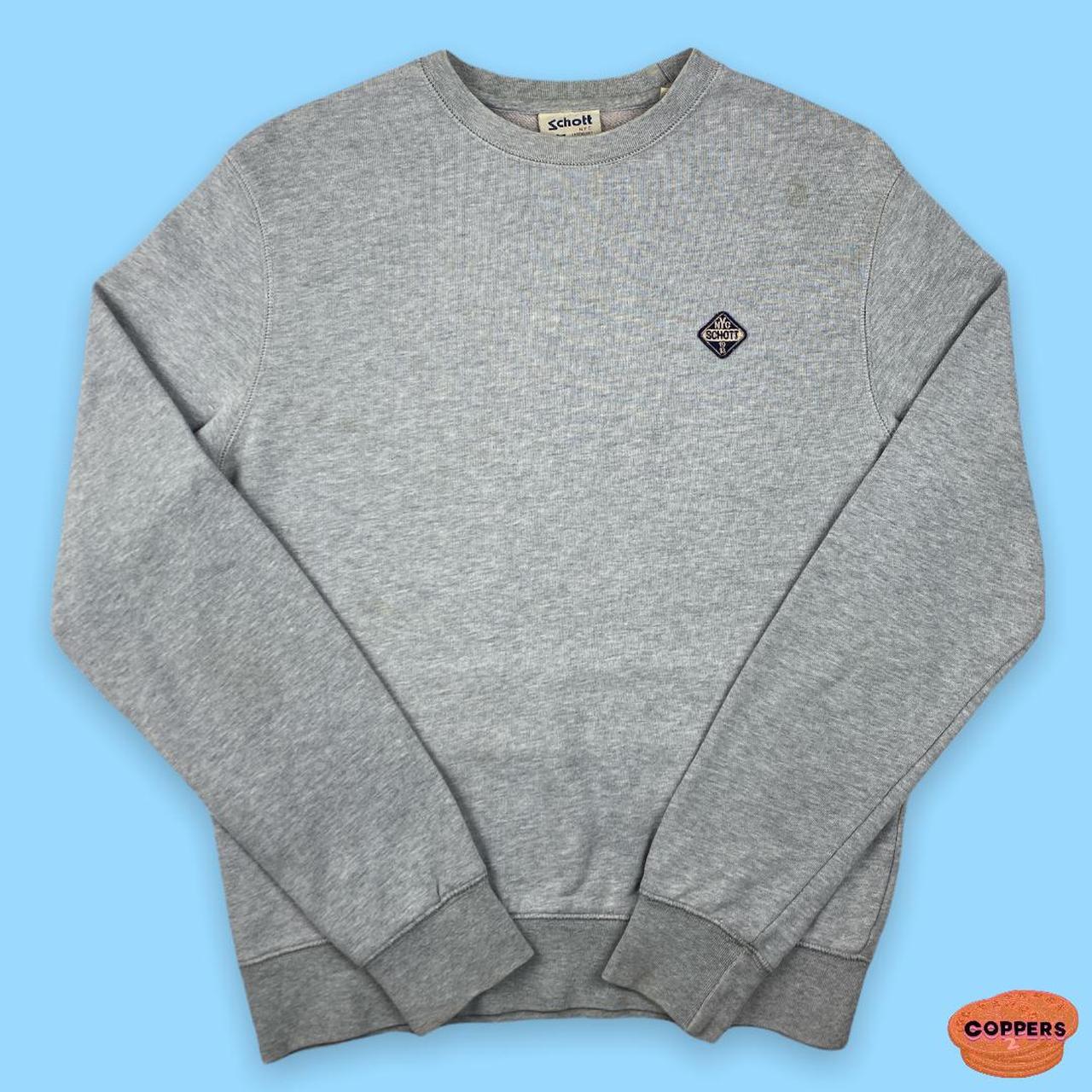 Schott NYC sweater | grey colourway | small logo... - Depop