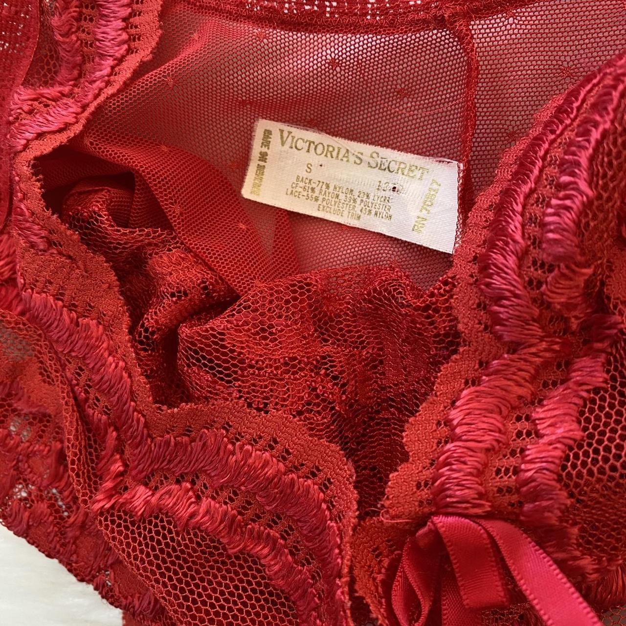 Gorgeous little very rare vintage red sheer lace... - Depop
