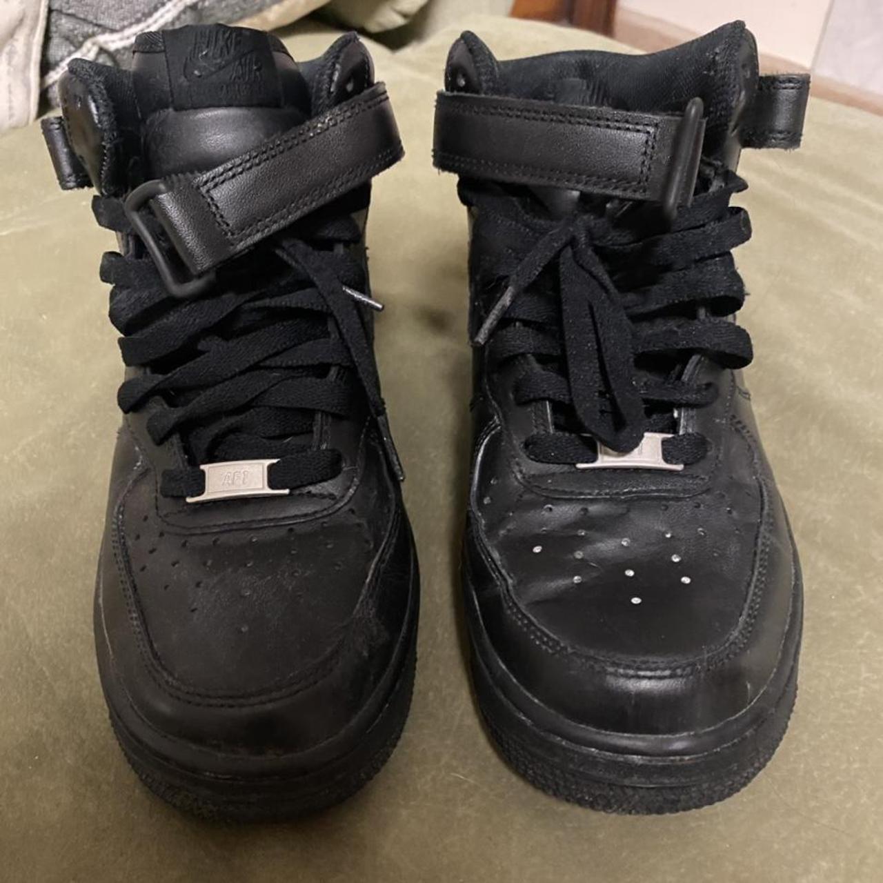 Black air forces only a bit creased on one shoe.... - Depop