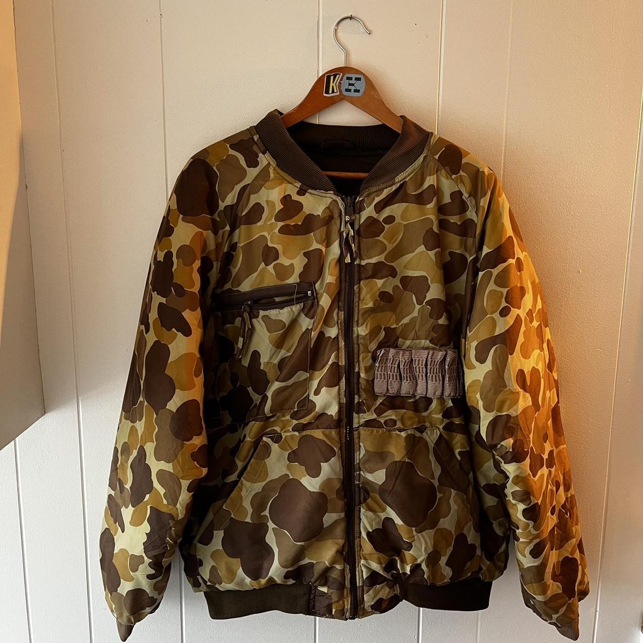 vintage reversible duck camo distressed puffer... - Depop