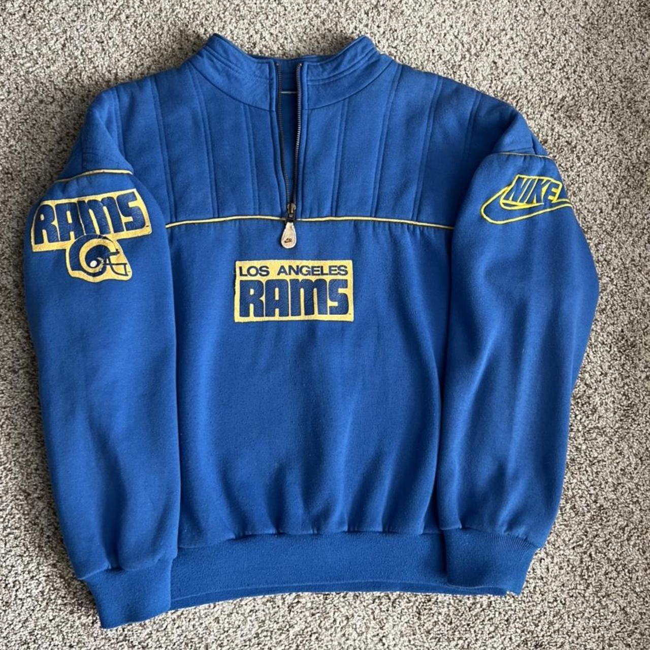 Vintage 80’s Nike Los Angeles Rams NFL quarter zip... - Depop