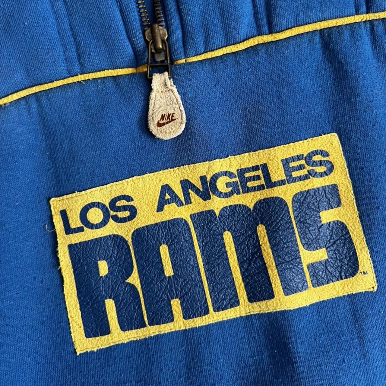 Vintage 80’s Nike Los Angeles Rams NFL quarter zip... - Depop