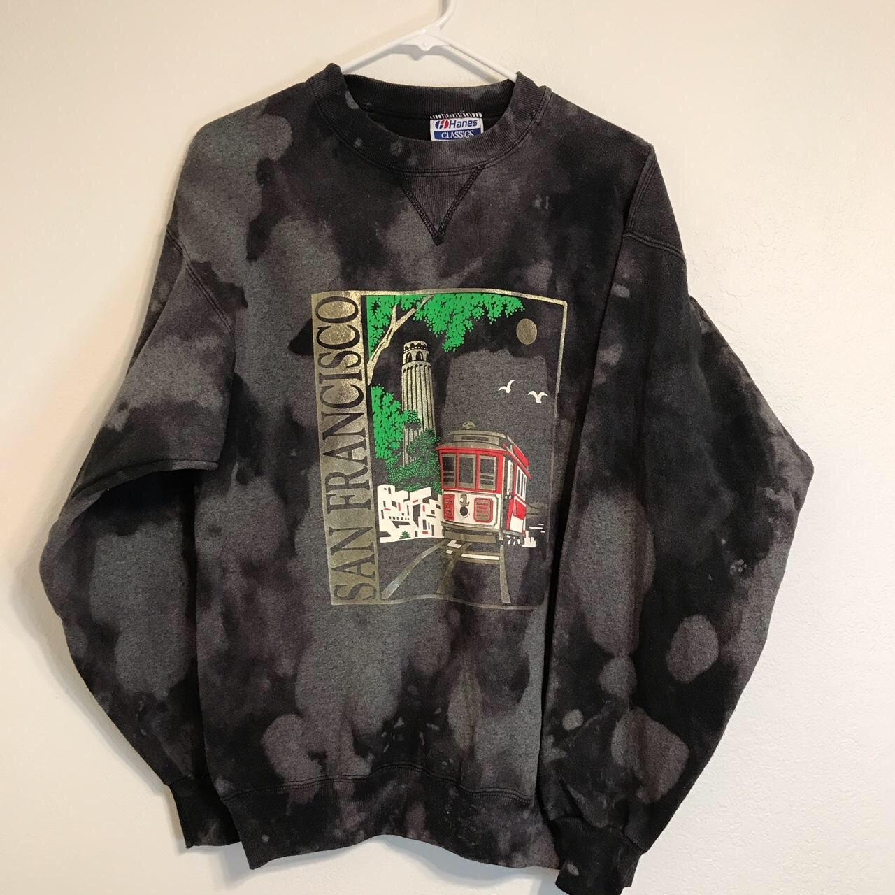 80s reverse tie dye San Francisco sweatshirt. 1980s... - Depop