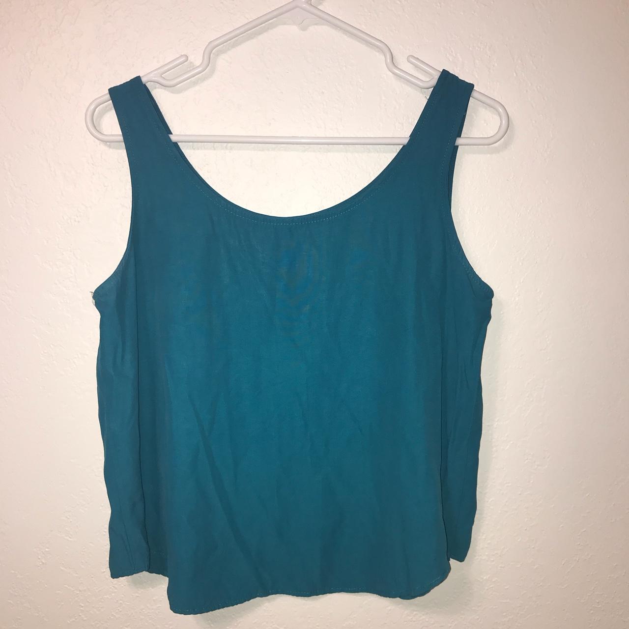 Peacock blue 80s tank top. Beautiful shade of blue... - Depop