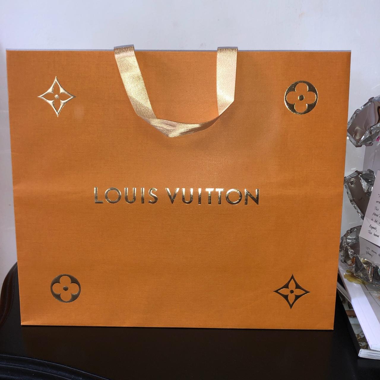 Louis Vuitton paper bag (cheapest one in - Depop