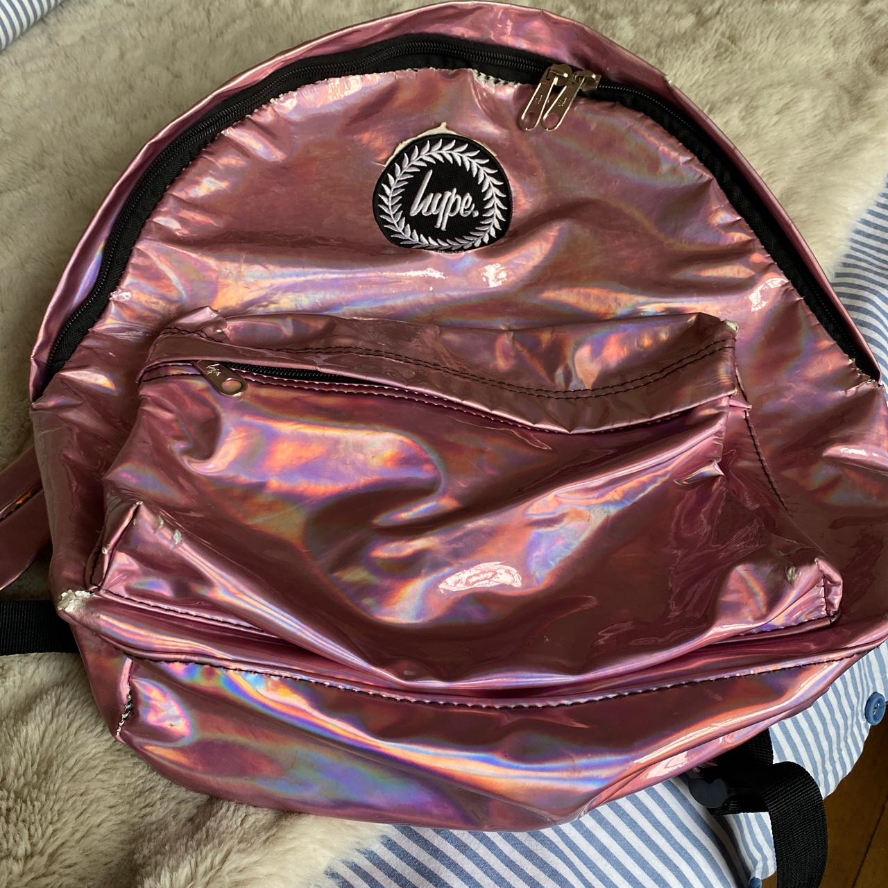 Used Hype Metallic Pink Bag Backpack style got a... - Depop