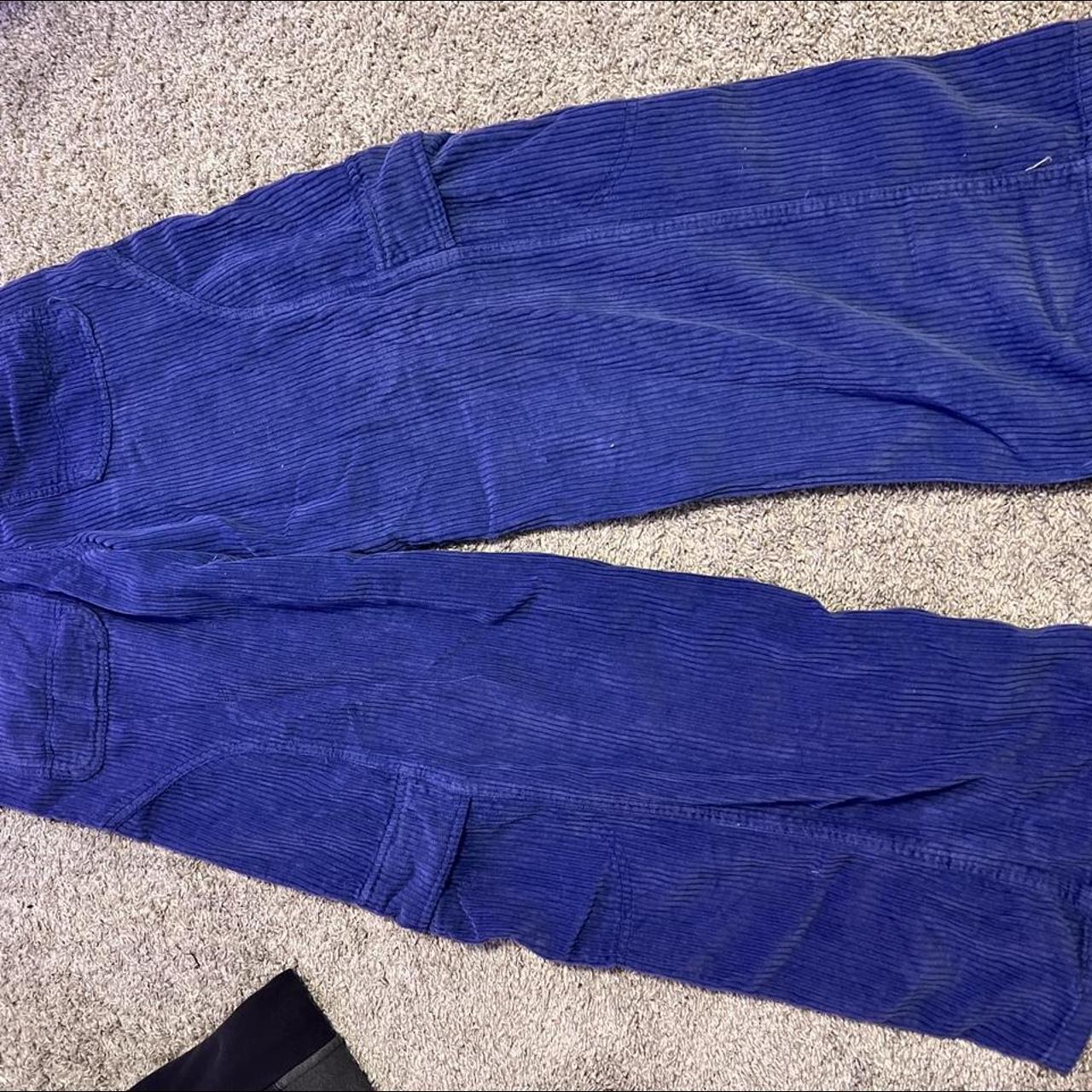 Blue corduroy low rise cargo pants NEVER WORN.... Depop