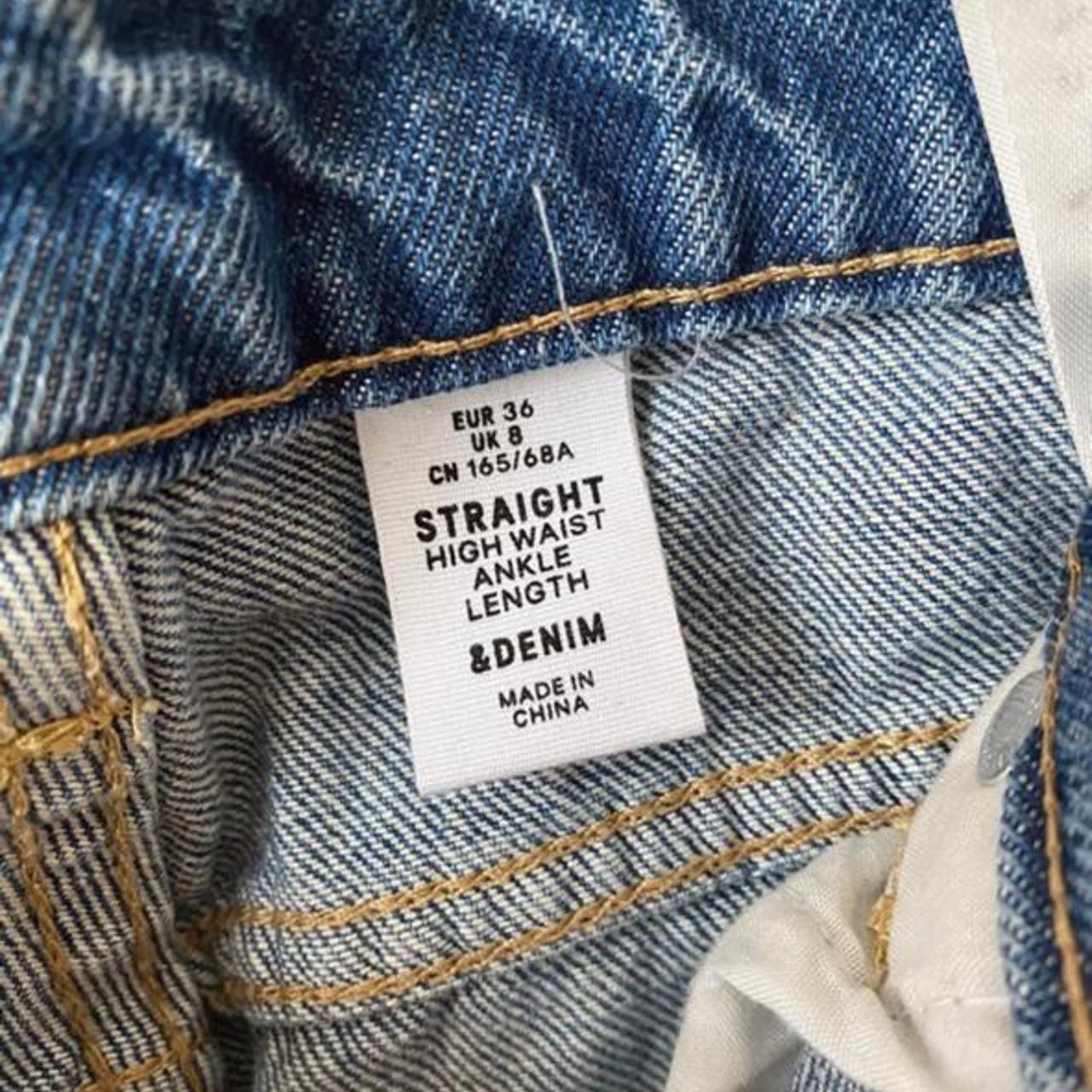 Blue straight leg jeans from H&M. High waisted with... - Depop