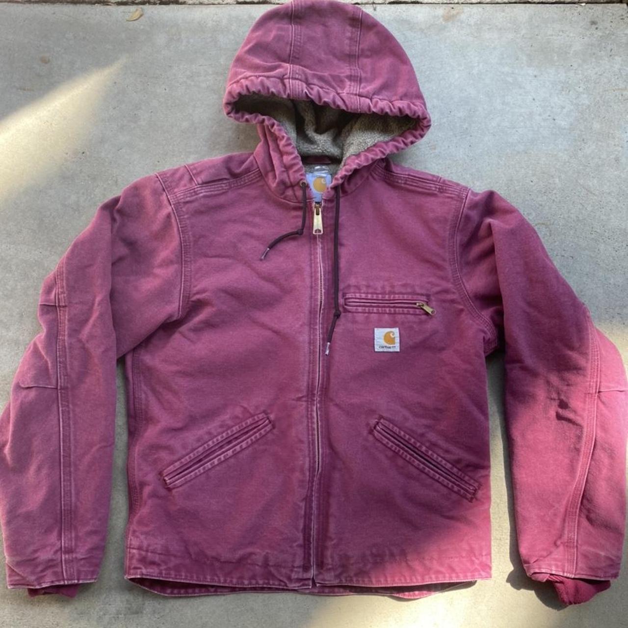 burgundy carhartt coat