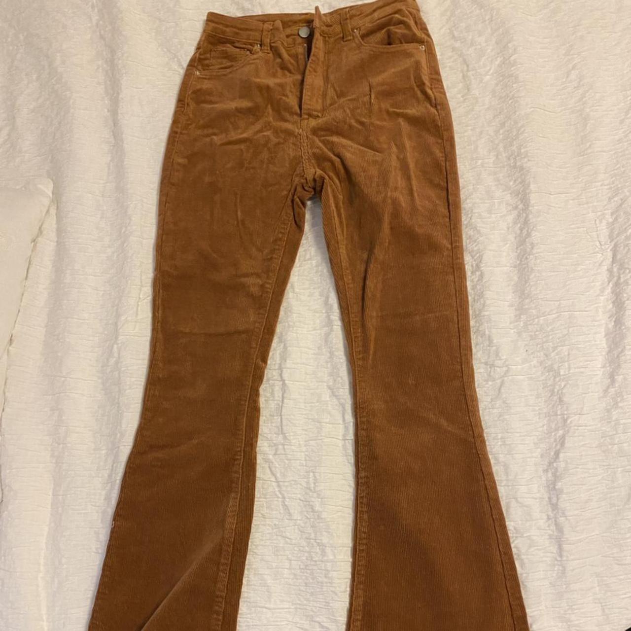 flare corduroy brown shein pants. repop. never worn... - Depop