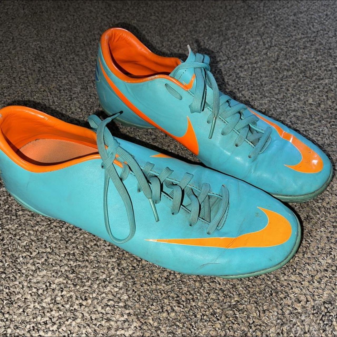 Nike Mercurial Aqua Orange Size 8 Football Boots - Depop