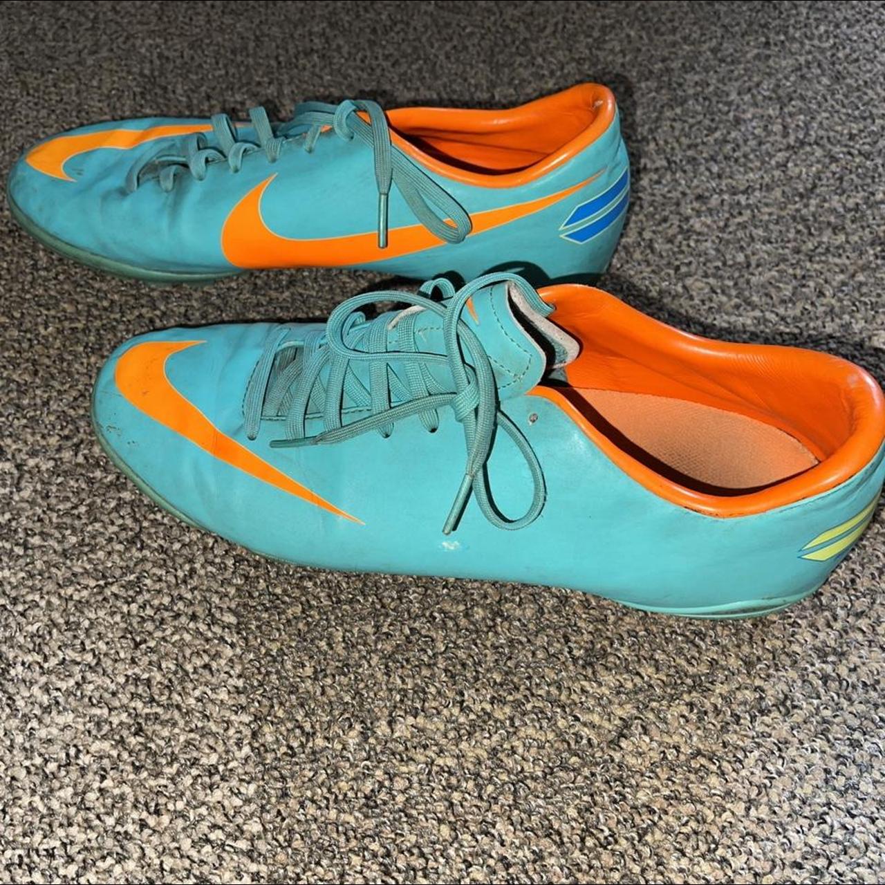 Nike Mercurial Aqua Orange Size 8 Football Boots Depop