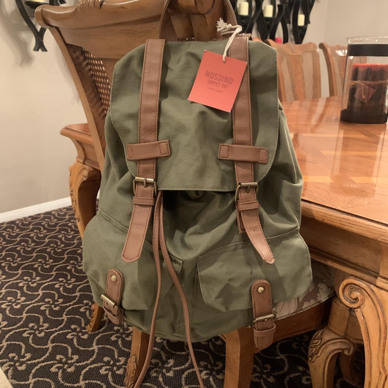 #mossimo green fabric and brown faux