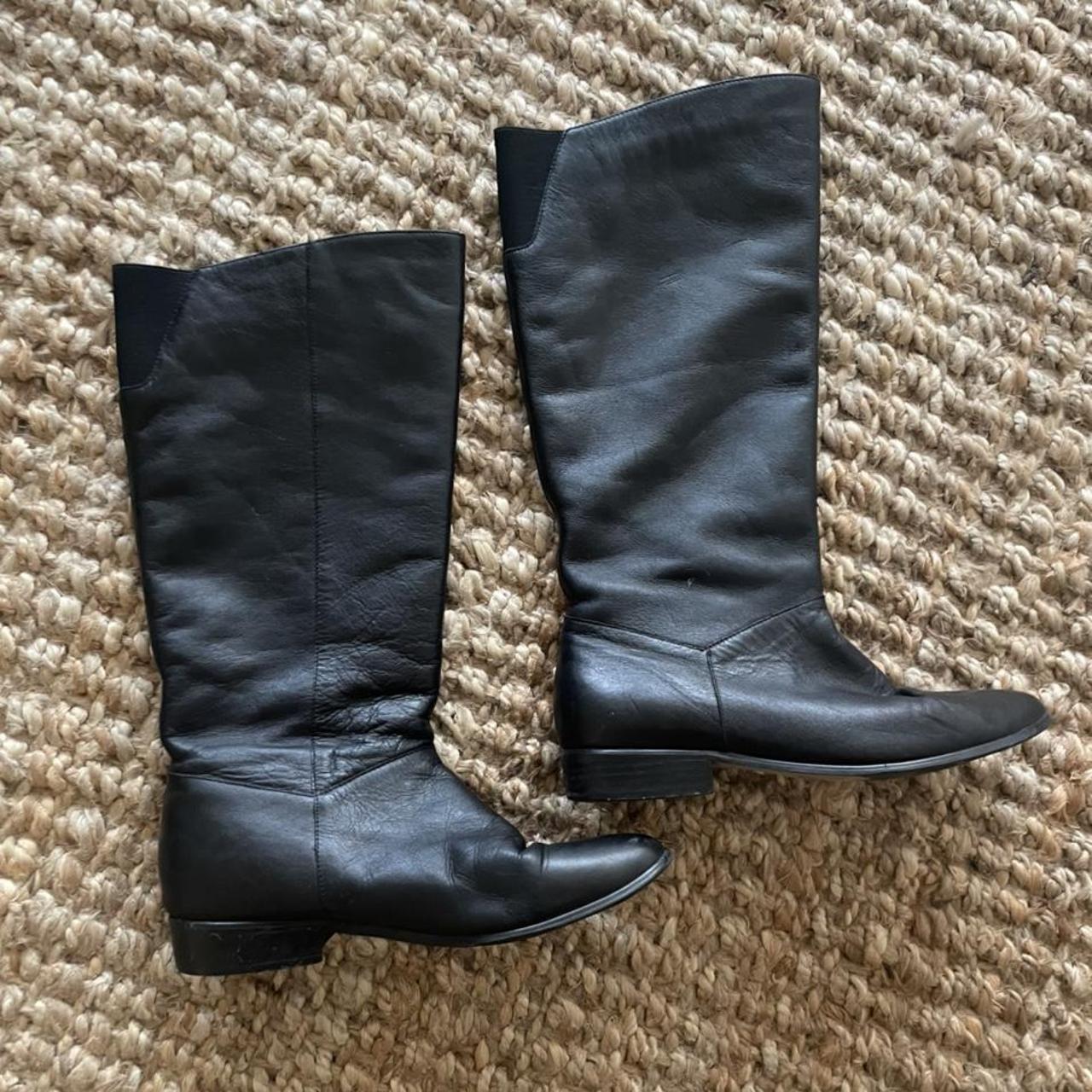 Black Leather Knee High Boots 👢 Size 8 5 Womens Depop