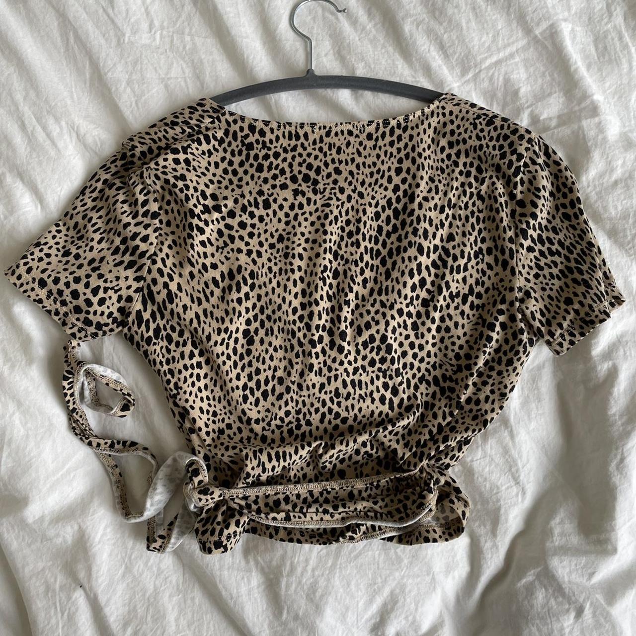 Brandy Melville Cheetah Wrap Top brandymelville... Depop