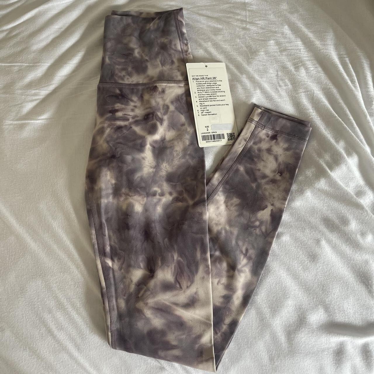 NWT Lululemon Align Pant 28” Size 2 Diamond Dye Graphite Grey Pink