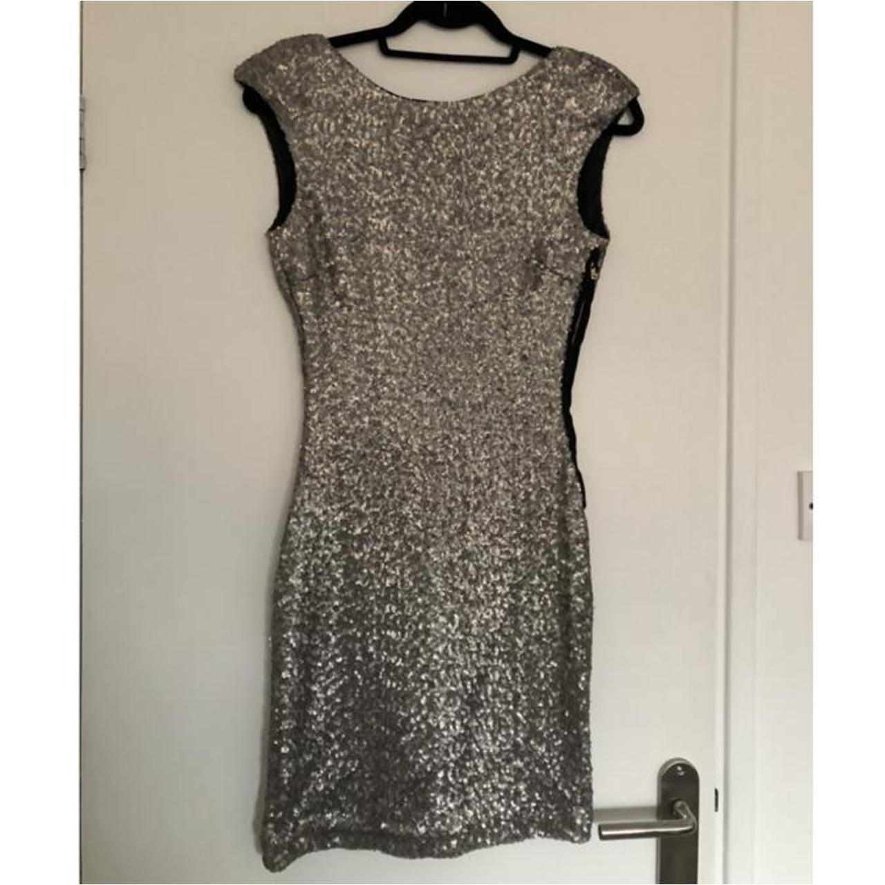zara sequin backless dress