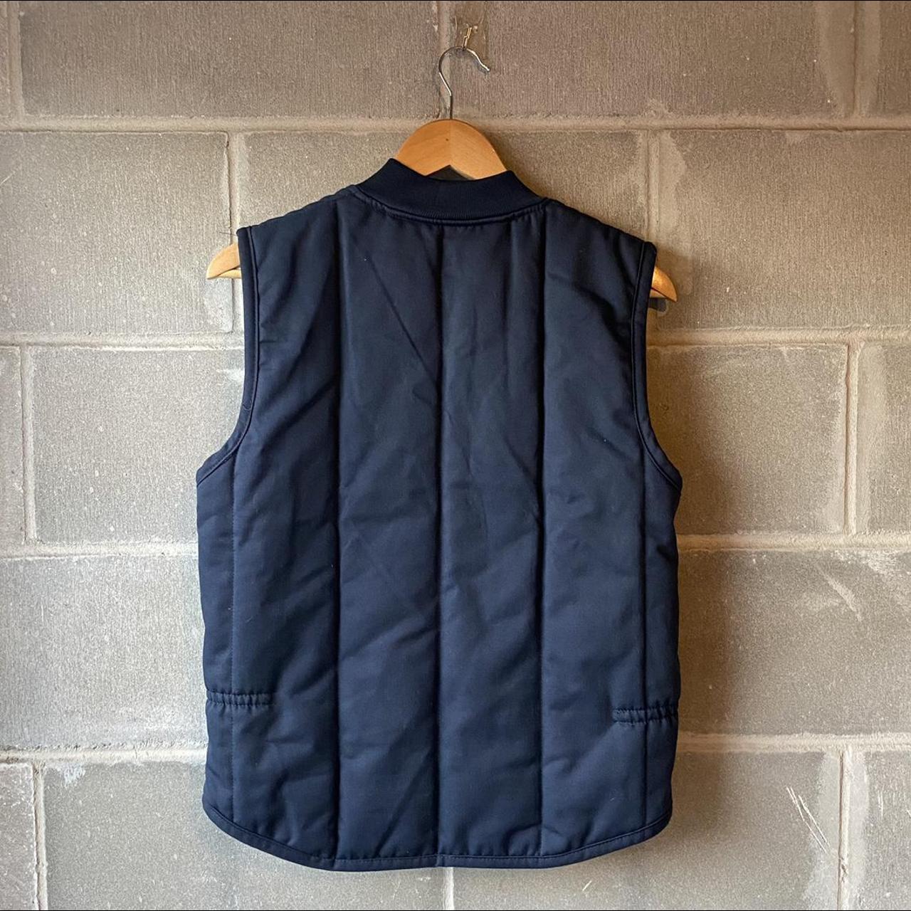 Cintas navy blue worker style vest with pockets and... - Depop