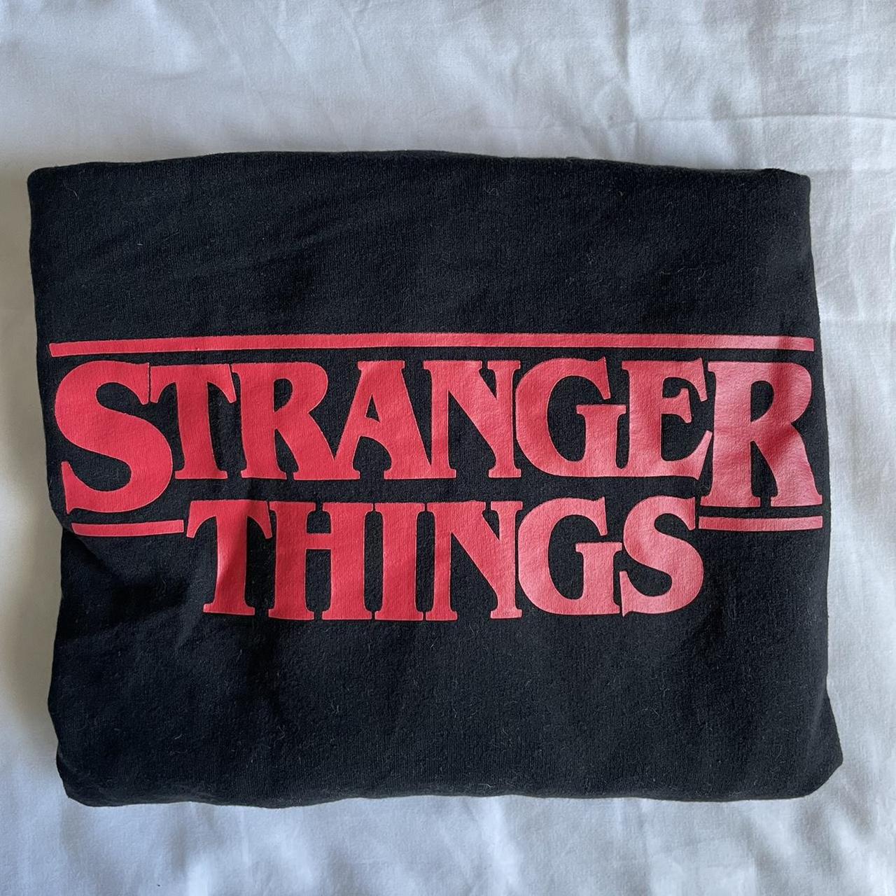 netflix: official stranger things black and red... - Depop