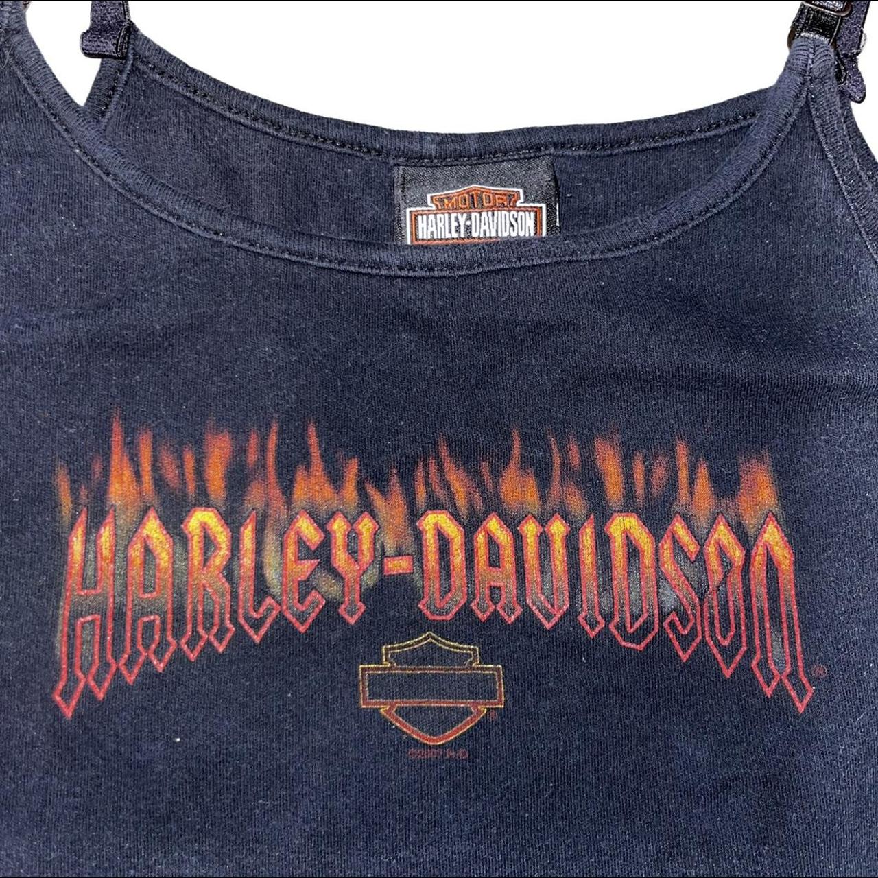 vintage 🔥𝐇𝐀𝐑𝐋𝐄𝐘 𝐃𝐀𝐕𝐈𝐃𝐒𝐎𝐍🔥 tank top with flames... - Depop