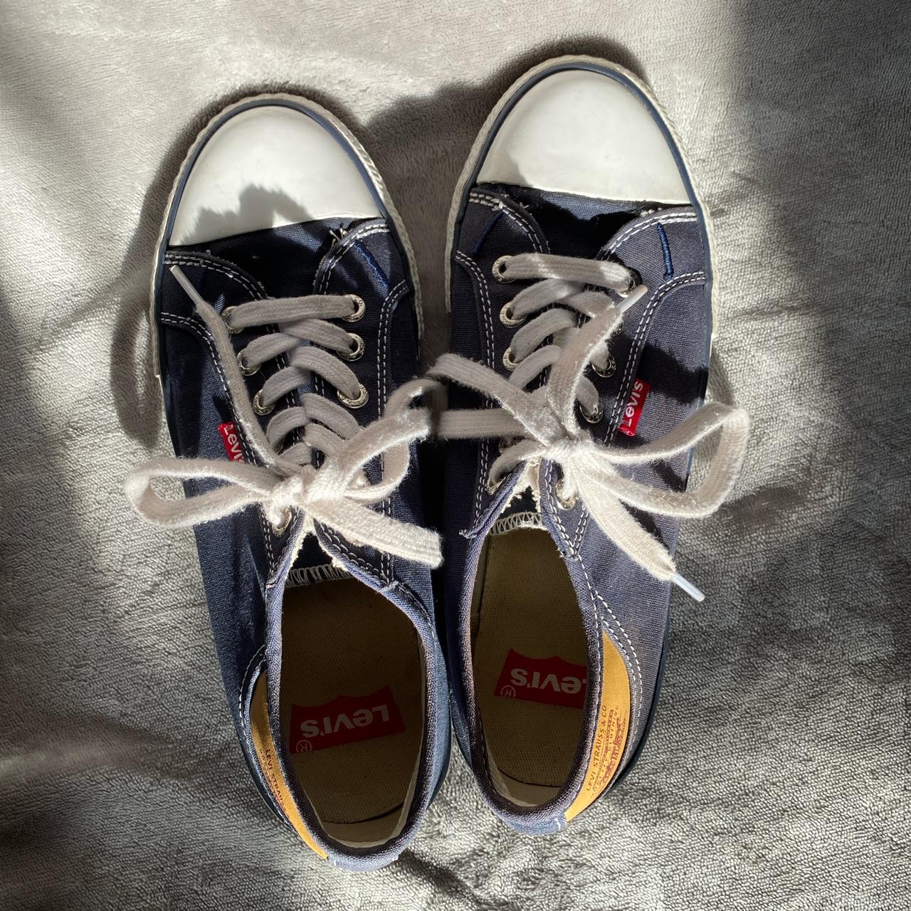 Levi’s converse styled sneakers. Sneakers are in... - Depop