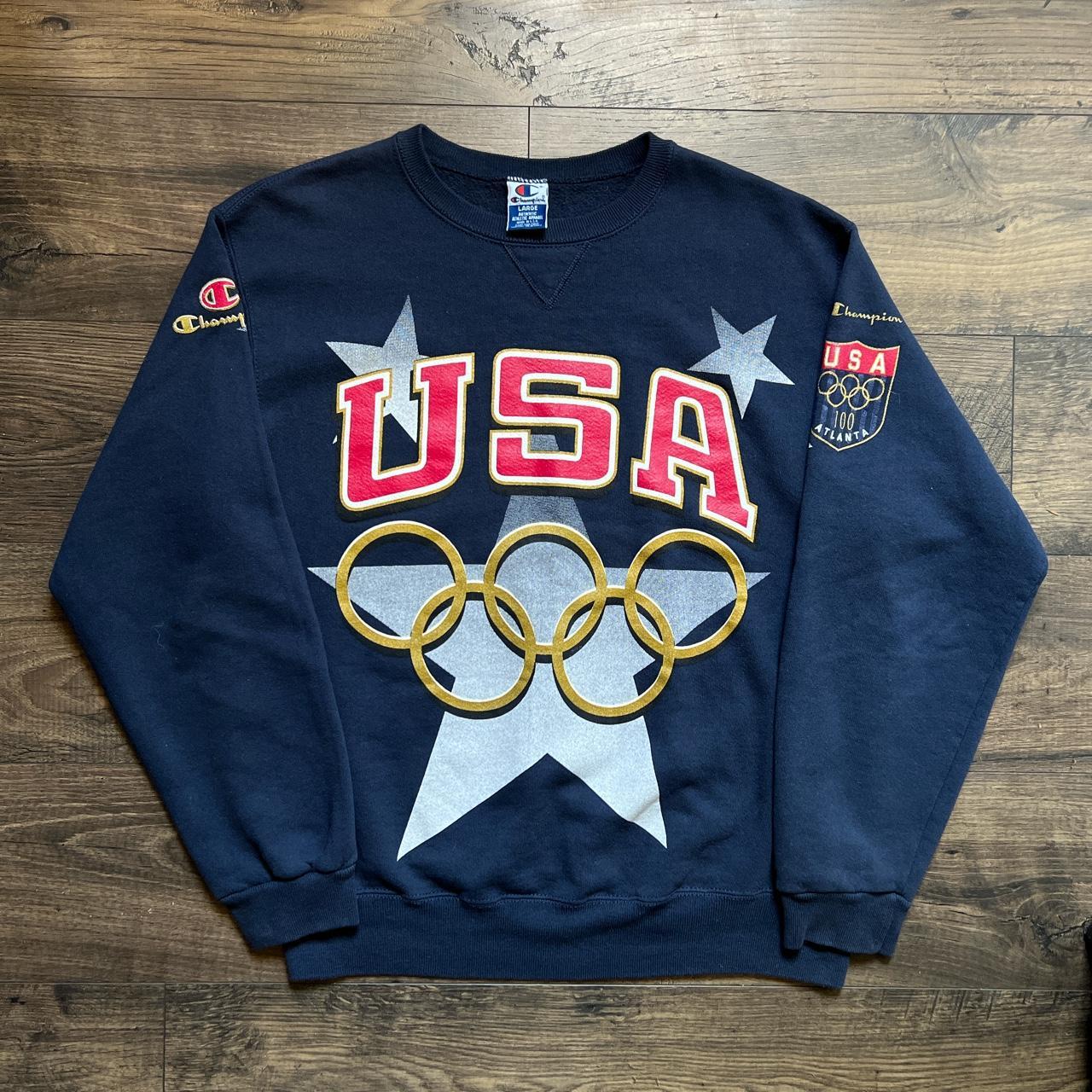 Champion Men's Navy Sweatshirt | Depop