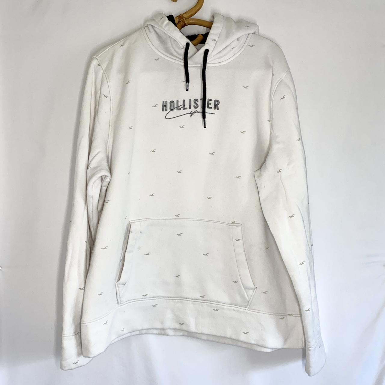 Black and white Hollister hoodie Thank you for - Depop