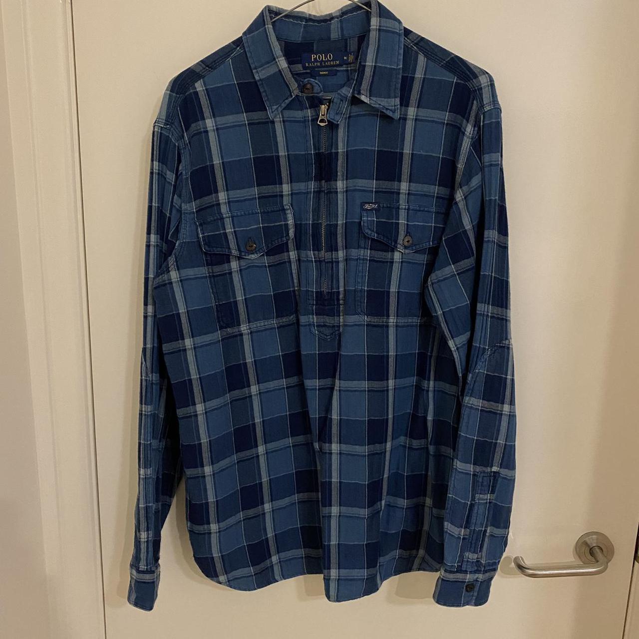 Polo Ralph Lauren Quarter Zip Flannel Size Medium... - Depop