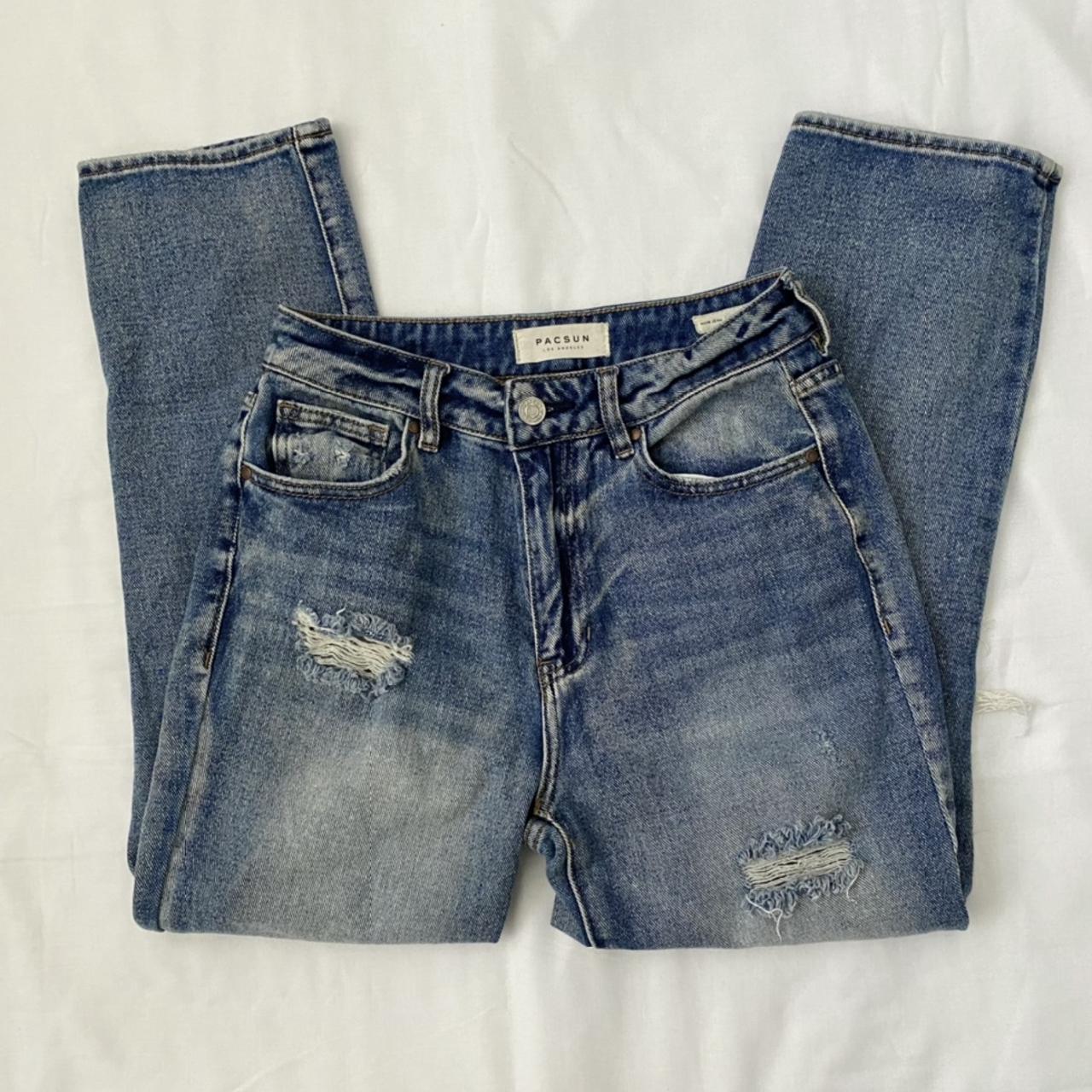 Pacsun high waisted straight leg ripped jeans! I - Depop